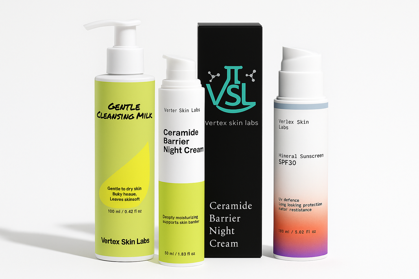  Anti Aging Skincare Kit for Beginners - 3 Step Routine - Starter Set with Cleanser